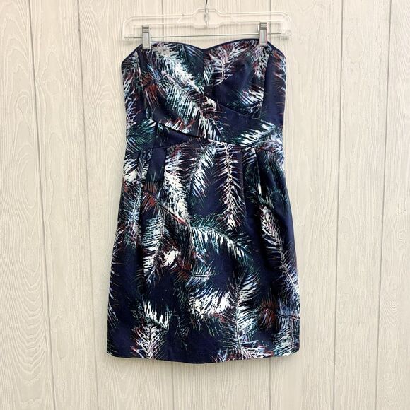 Club Monaco Blue Multi Sleeveless Dress Size 4 - Picture 1 of 5